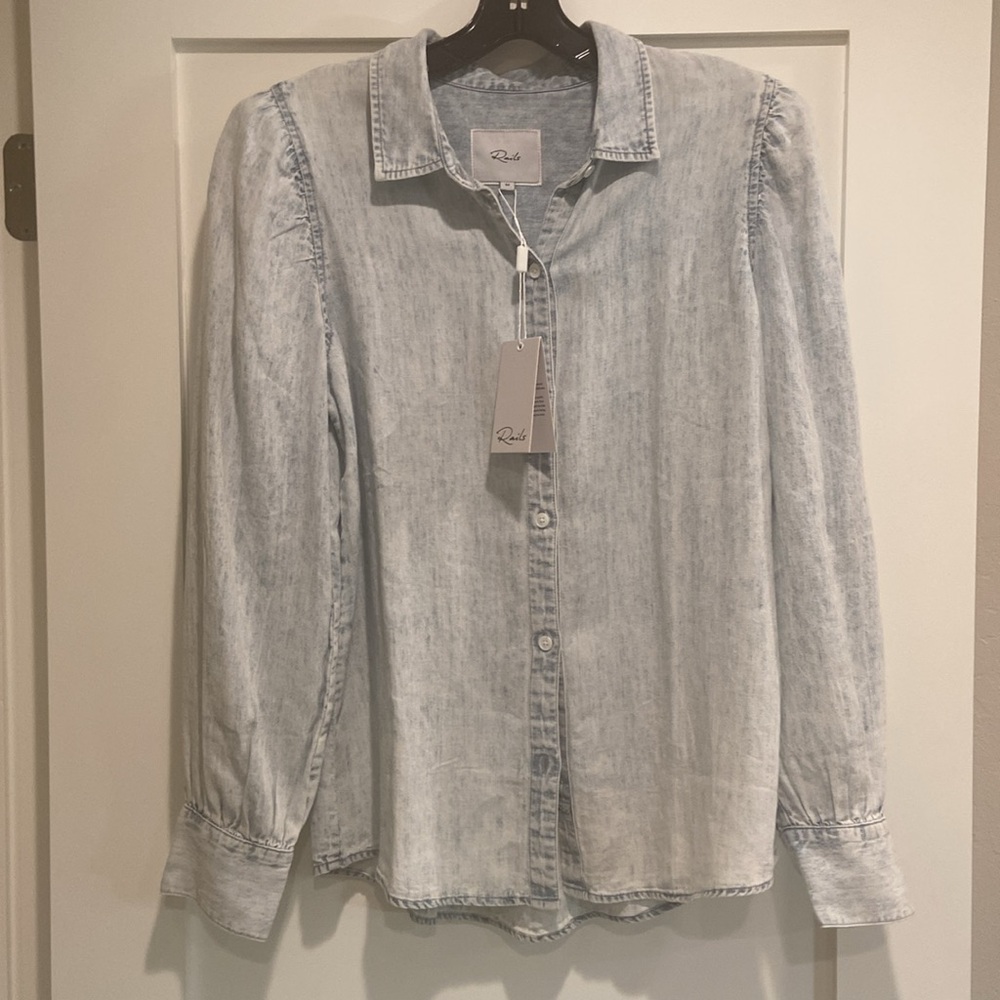 Rails Angelica Blouse in Light acid wash